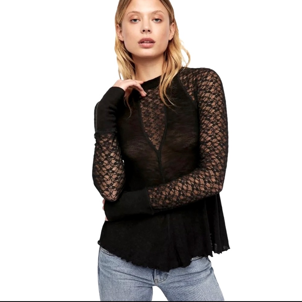 Intimately Free People Black Lace No Limits Top